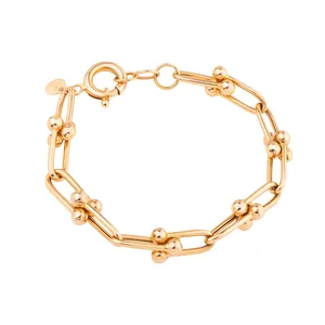 دستبند زنجیری طلا کم اجرت 18 عیار زنانه حانیه مدل تیفانی