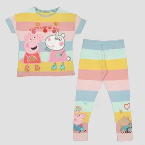 ست تی شرت و لگینگ دخترانه پپا پیگ مدل pp-01-ra