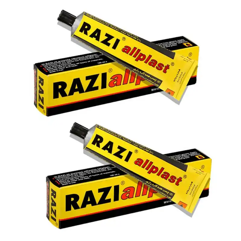 چسب همه کاره رازی مدل آل پلاست حجم 100 میلی لیتر بسته 2 عددی