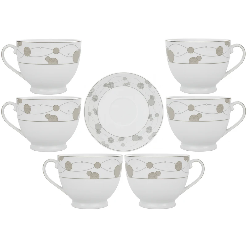 ست فنجان و نعلبکی 12 پارچه 6 نفره مدل ELS کد CPT-212