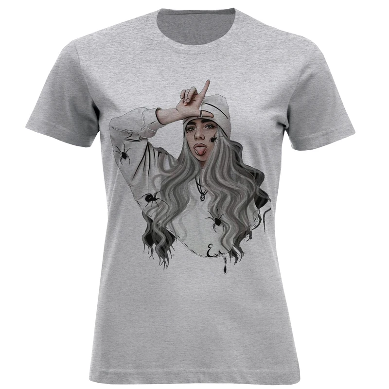 تیشرت آستین کوتاه زنانه طرح دختر کد W155