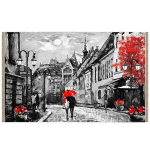 فرش پارچه ای مدل ترمزدار طرح آبرنگ