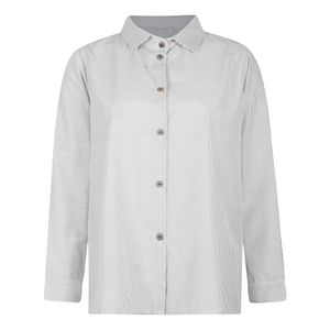 شومیز آستین بلند یقه برگردان زنانه مدل ماهک رنگ طوسی