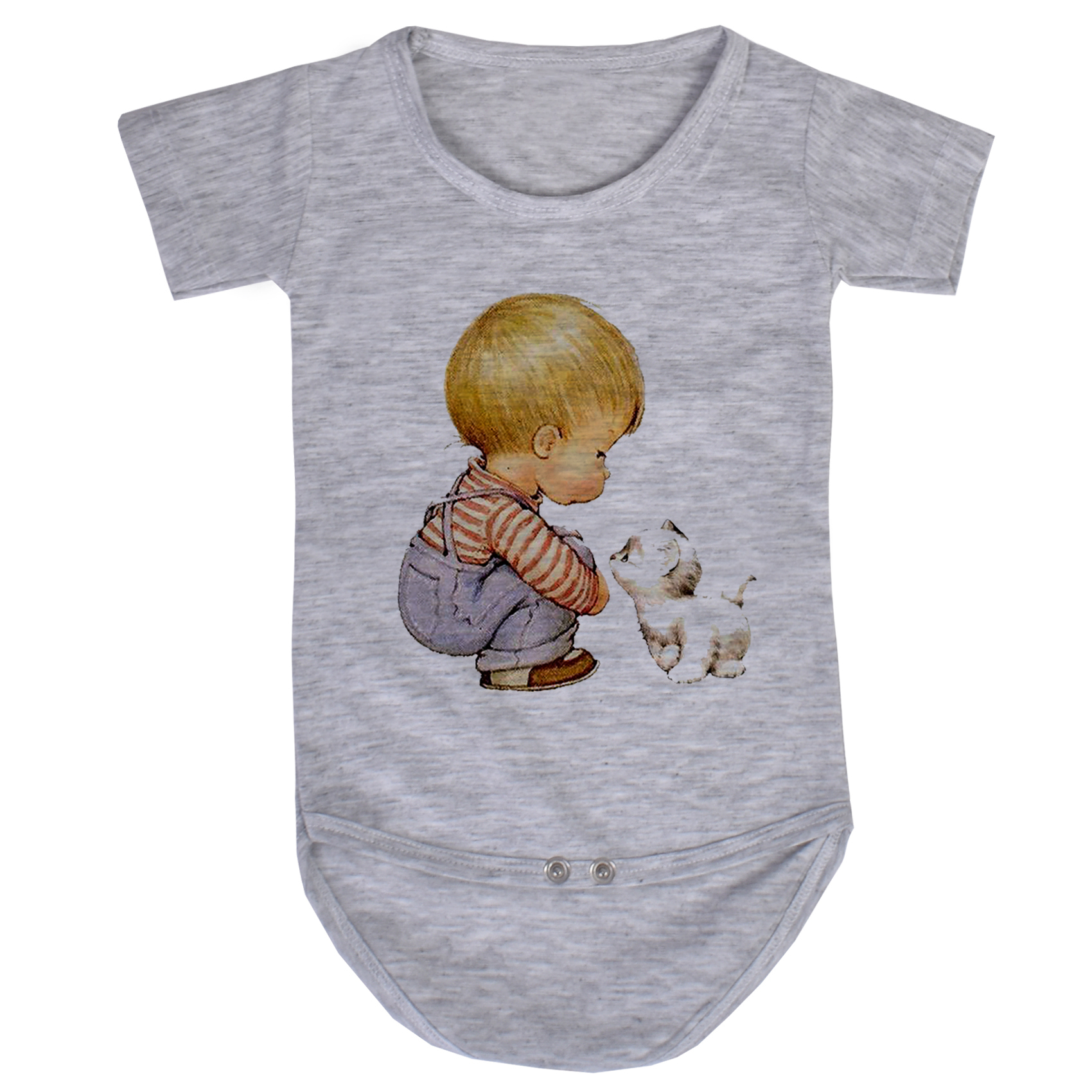 بادی نوزادی مدل boy and cat کد V22