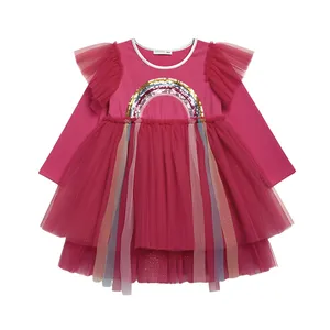 پیراهن آستین بلند یقه گرد دخترانه مدل Ra2