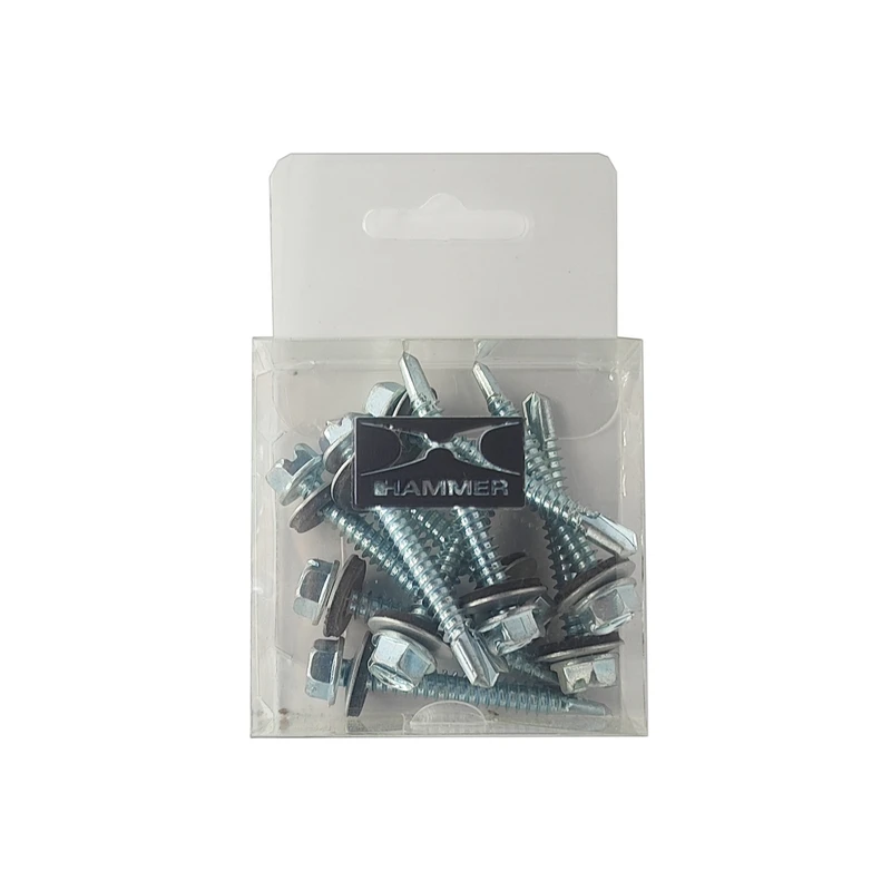 پیچ سرمته هامر مدل شیروانی واشردار کد 50mm بسته 10 عددی