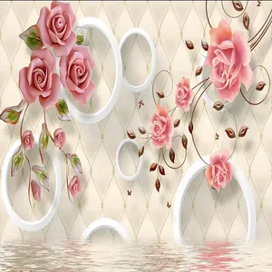 پوستر دیواری سه بعدی مدل گل رز DRVF1035