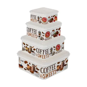 ظرف نگهدارنده فرش کیپس مدل Coffee Sweets مجموعه 4 عددی