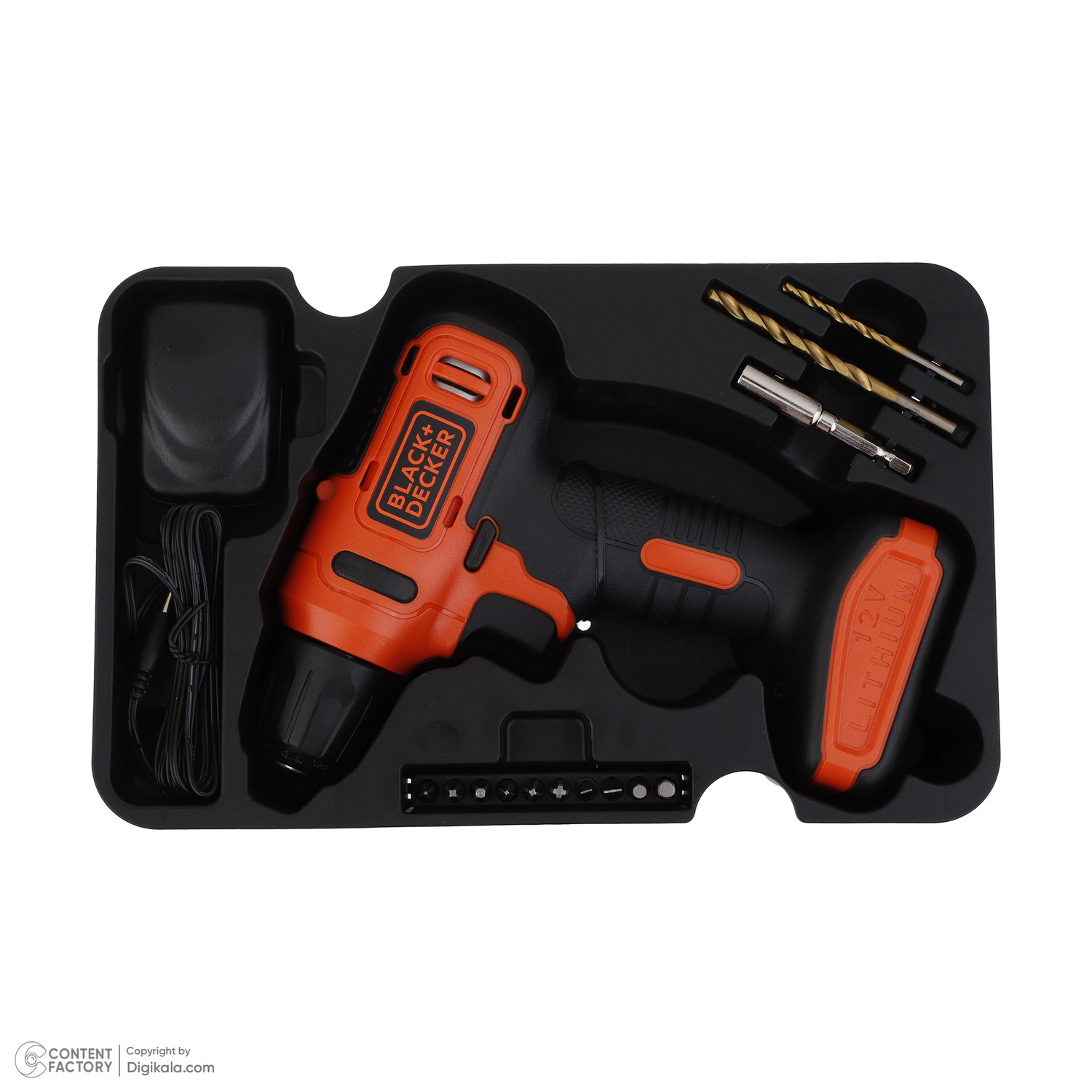 دریل پیچ گوشتی شارژی بلک اند دکر مدل LD12SP-B5 مجموعه 14 عددی
