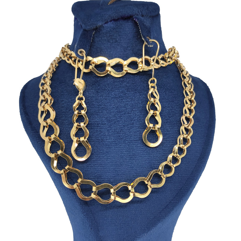 نیم ست طلا 18 عیار زنانه طلا و جواهرسازی افرا مدل پولکی لیزری 1046084