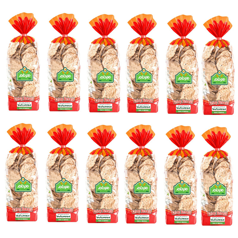 نان خشک چیپسی حاوی کینوا و جودوسر هم دانه - 230 گرم بسته 12 عددی