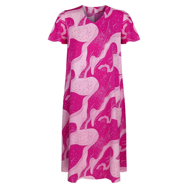 پیراهن بارداری یقه هفت مدل  کرپ الیزه عروسکی