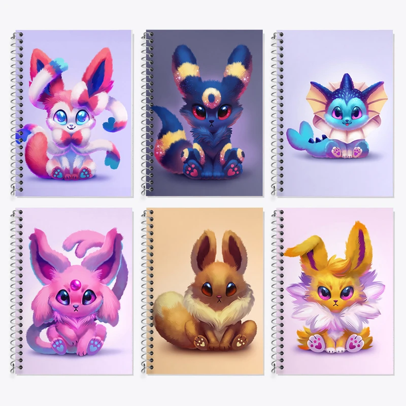 دفتر زبان 50 برگ خندالو مدل دو خط طرح انیمه پوکمون کد 681 مجموعه 6 عددی