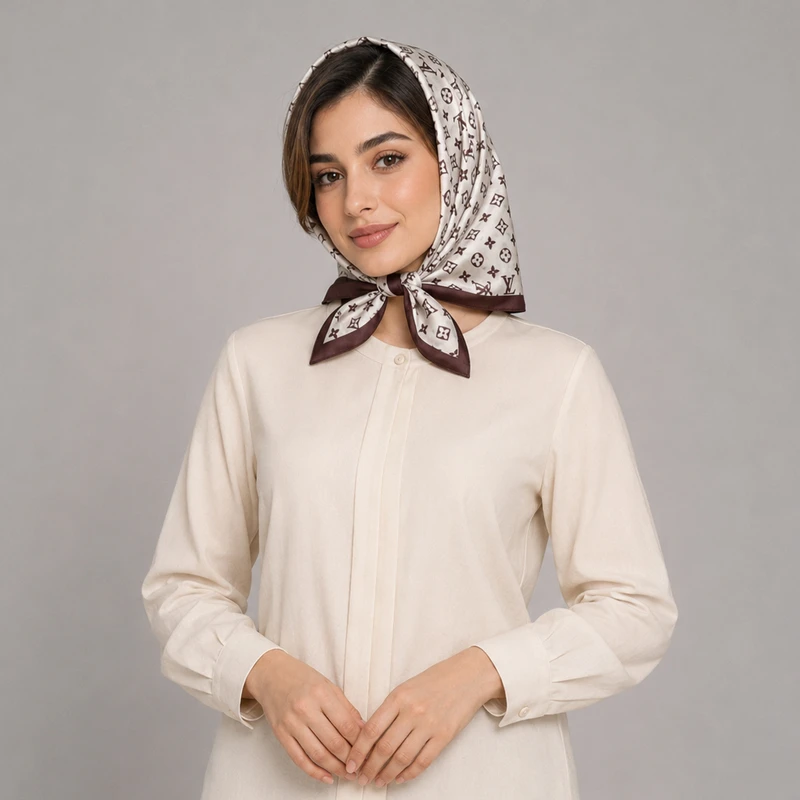 مینی اسکارف زنانه مدل نخی گلدار ریز	