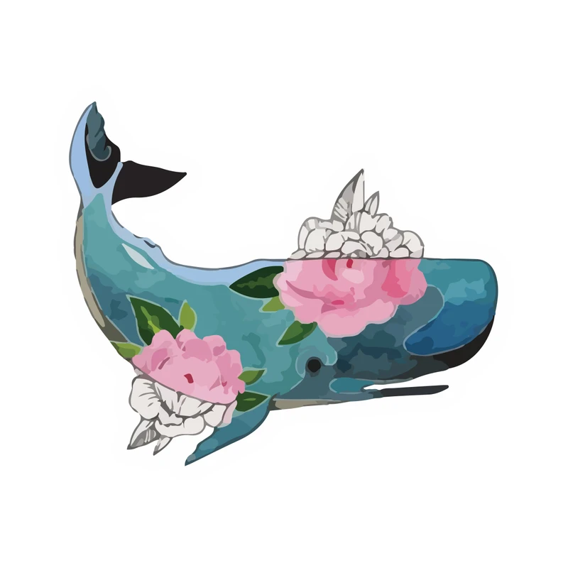 استیکر لپ تاپ طرح نهنگ کد 683