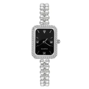 ساعت مچی عقربه‌ای کوارتز زنانه مدل مرواریدی کد 01