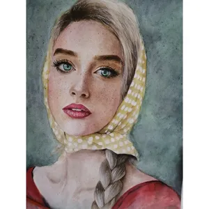 تابلوی نقاشی آبرنگ طرح دختر کد 2