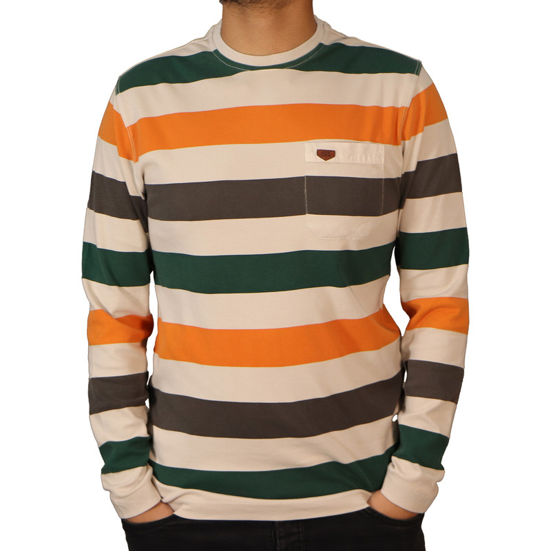 تی شرت آستین بلند مردانه مدل یقه گرد سنگشور کد 36866 رنگ نارنجی