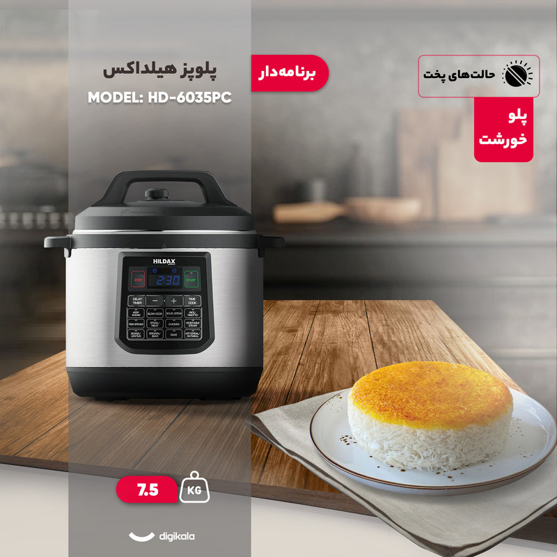 پلوپز 10 نفره هیلداکس مدل HD-6035PC