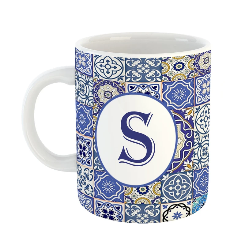 ماگ پادآفرین مدل فانتزی طرح حرف S کد 29