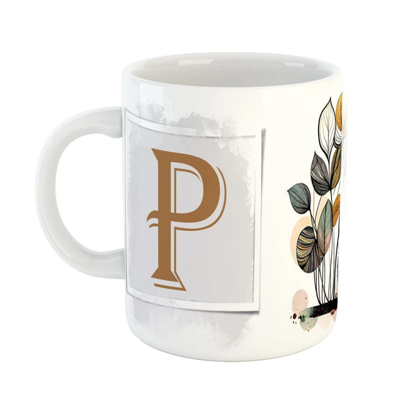 ماگ پاد افرین مدل فانتزی طرح حرف P کد 3