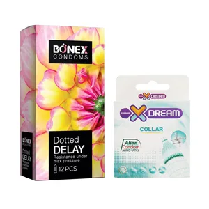 کاندوم بونکس مدل Dotted Delay بسته 12 عددی به همراه کاندوم ایکس دریم مدل Collar