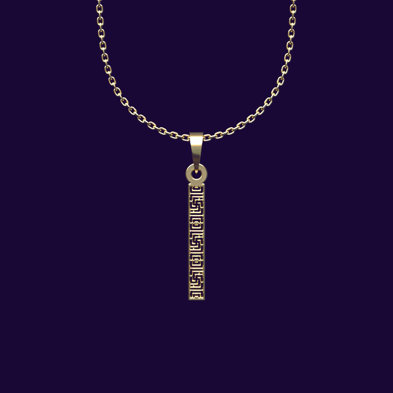 گردنبند طلا 18 عیار زنانه مدوپد مدل مستطیل کد DD2-1-1165