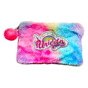 کیف لوازم آرایش زنانه مدل فانتزی طرح رنگین کمان