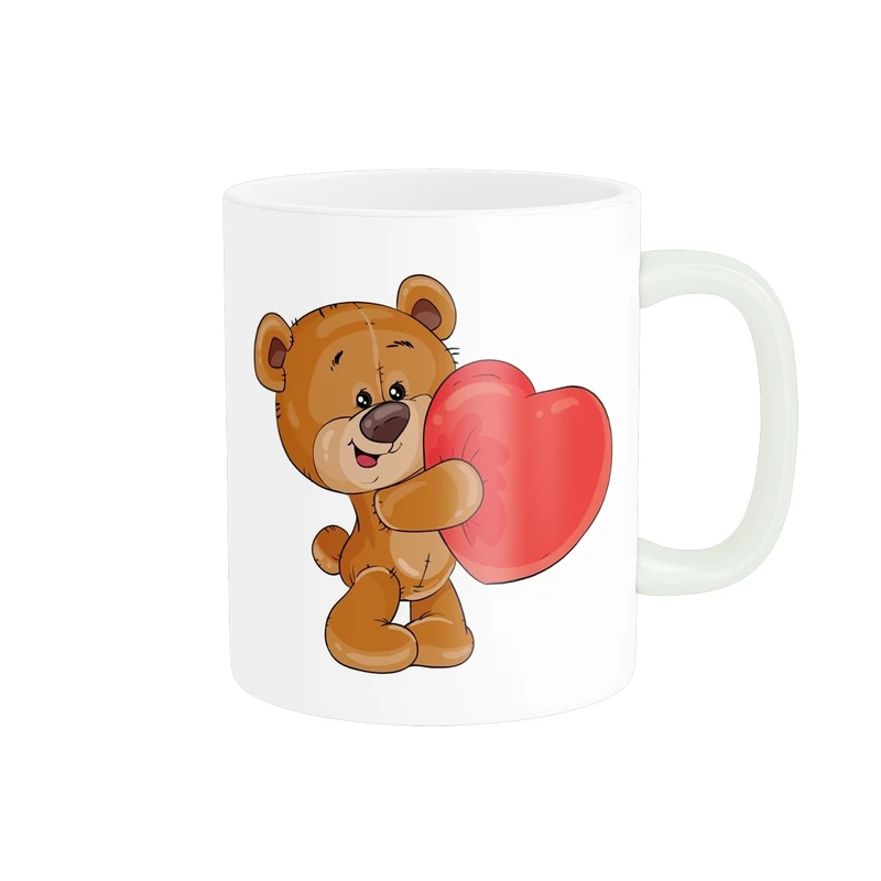 ماگ پاد آفرین مدل فانتزی طرح خرس قلب عشق love عاشقانه کادو کد p12019