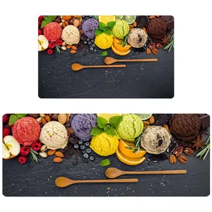 پادری مدل سه لایه رویه مخمل طرح آشپزخانه کد 4635 مجموعه دو عددی