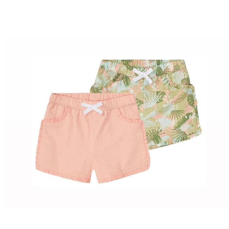 شلوارک دخترانه لوپیلو مدل کتان پفکی مجموعه دوعددی