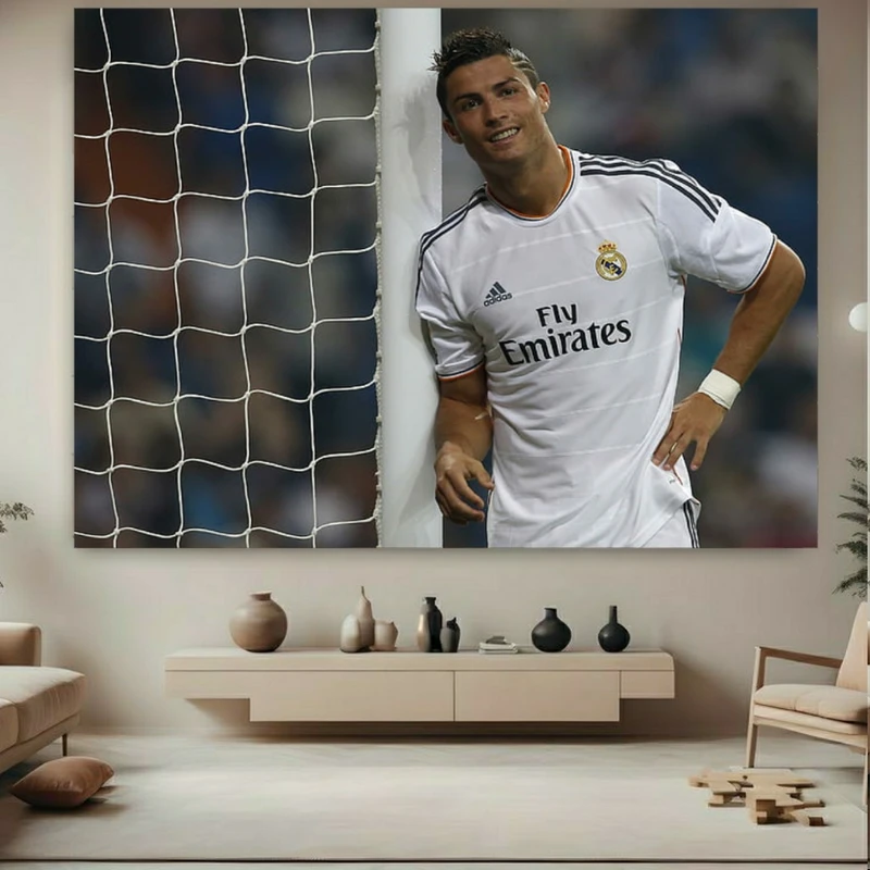 تابلو بوم طرح اسطوره دنیای فوتبال کریستیانو رونالدو مدل چهره کد PY107