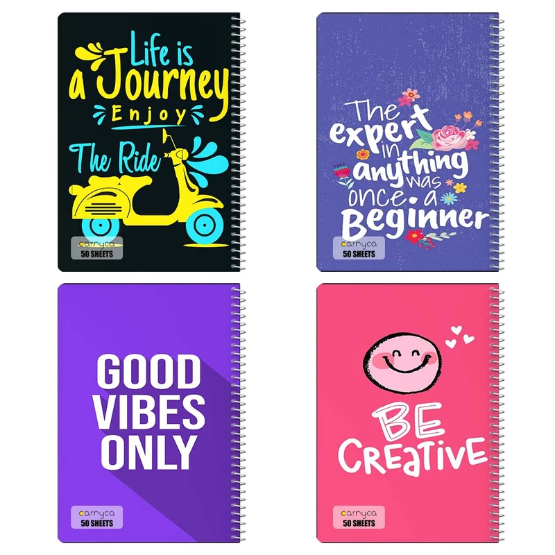 دفتر نقاشي 50 برگ کارنيکا طرح انگیزشی Quote کد 18662 مجموعه 4 عددی