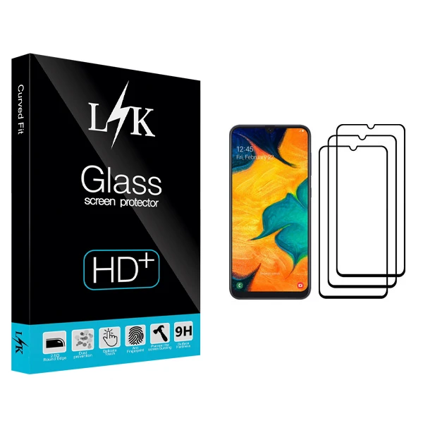 محافظ صفحه نمایش ال کی مدل Hard glass مناسب برای گوشی موبایل سامسونگ Galaxy A30 بسته سه عددی