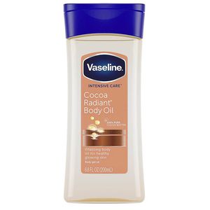 لوسیون بدن وازلین مدل Cocoa Body Oil حجم 200 میلی‌لیتر، حاوی ویتامین E و عصاره کره کاکائو، مناسب پوست خشک و حساس