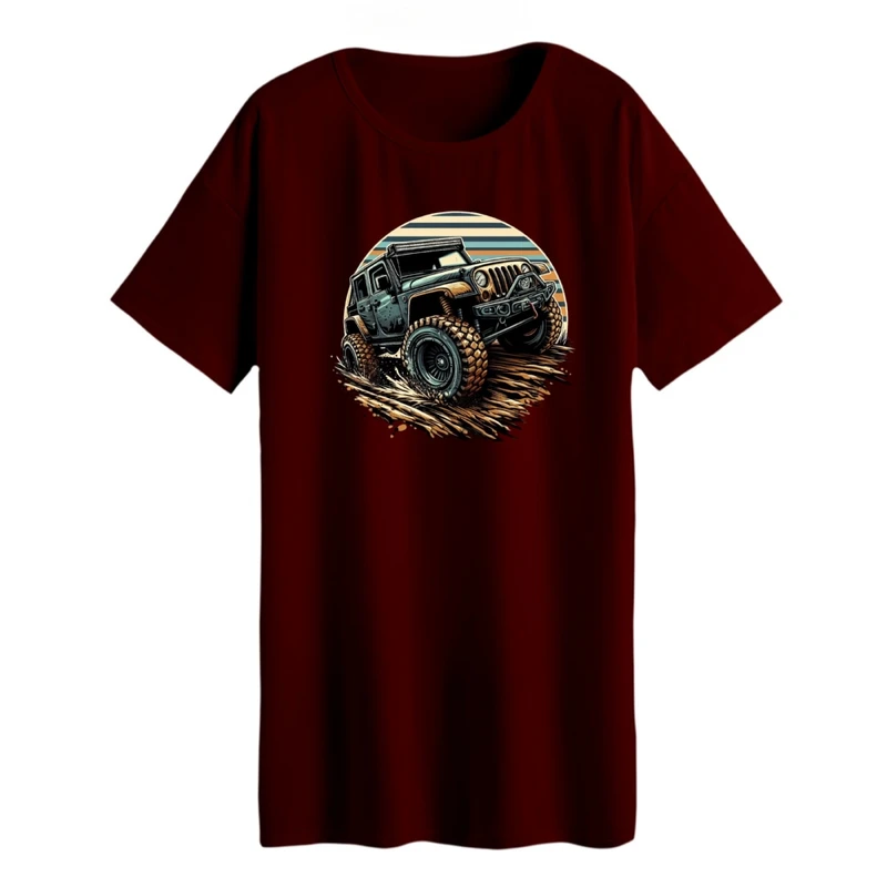 تی شرت لانگ زنانه مدل ماشین آقرود