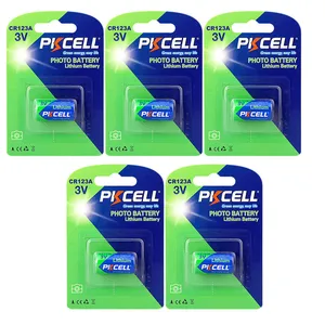 باتری نیم قلمی پی‌کی سل مدل 3V CR123A 1500mAh Lithium Manganese بسته 5 عددی