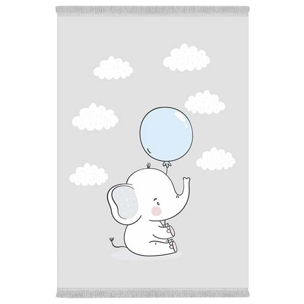 فرش پارچه‌ای دفه مدل فرشینه هازان مخمل طرح فانتزی کد 3097