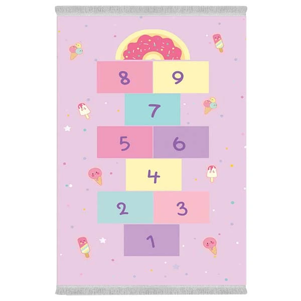 فرش پارچه‌ای دفه مدل فرشینه هازان مخمل طرح فانتزی کد 3451