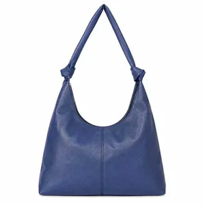 Women's leather shoulder bag with knotted handle model 000021