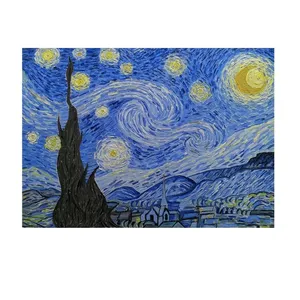 تابلو نقاشی رنگ روغن سبک پست امپرسیونیسم طرح شب پرستاره