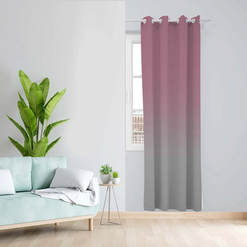 پرده طرح دو رنگ مدل مخمل پانچی کد 5121aL z سایز 140x200 سانتی متر