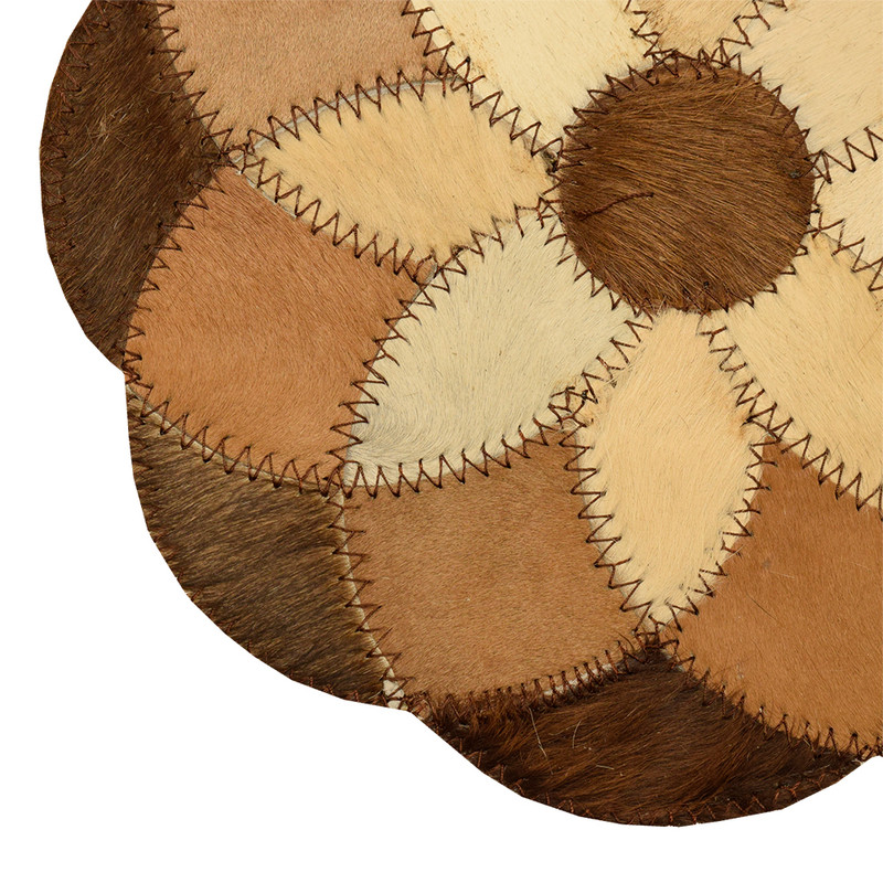 رومیزی کلاژ چرم و پوست مدل گل کد 0057