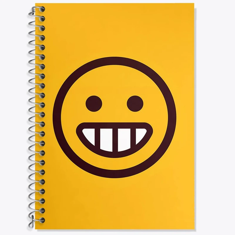 دفتر زبان 50 برگ خندالو مدل سه خط طرح ایموجی Emoji کد 3022