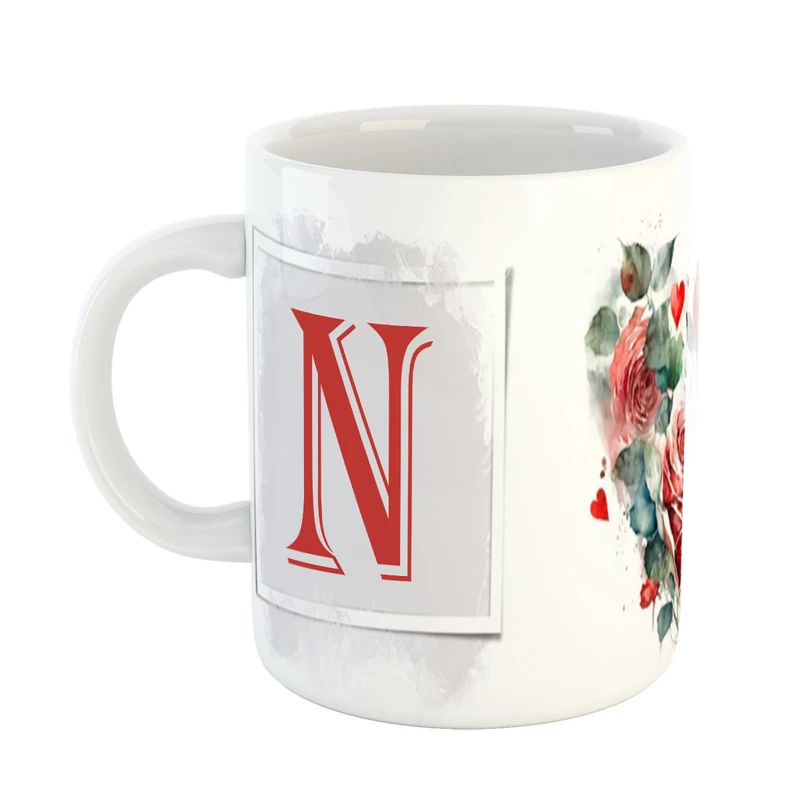 ماگ پاد افرین مدل گل طرح حرف N کد 5