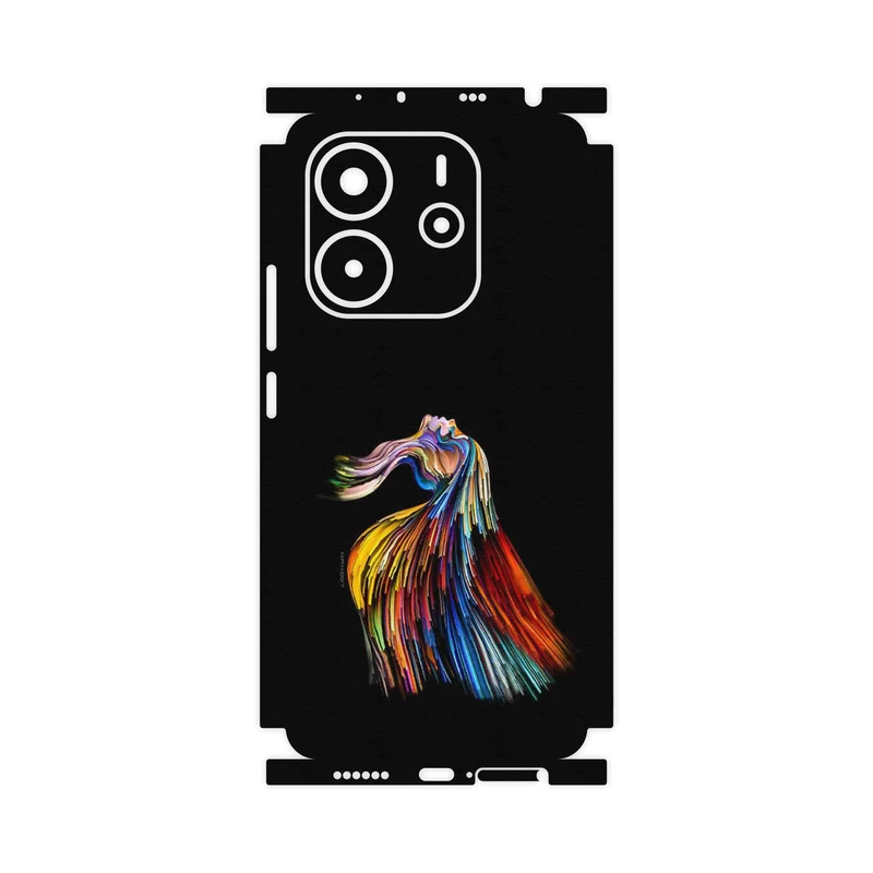 برچسب پوششی ماهوت مدل Rainbow Hair Digital Art-FullSkin مناسب برای گوشی موبایل شیائومی Redmi Note 14 4G