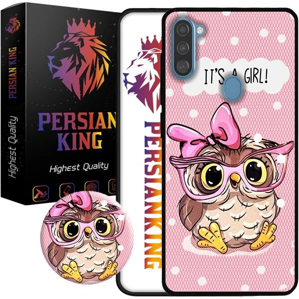 کاور پرشین کینگ مدل its girl 22 مناسب برای گوشی موبایل سامسونگ Galaxy A11 به همراه پایه نگهدارنده