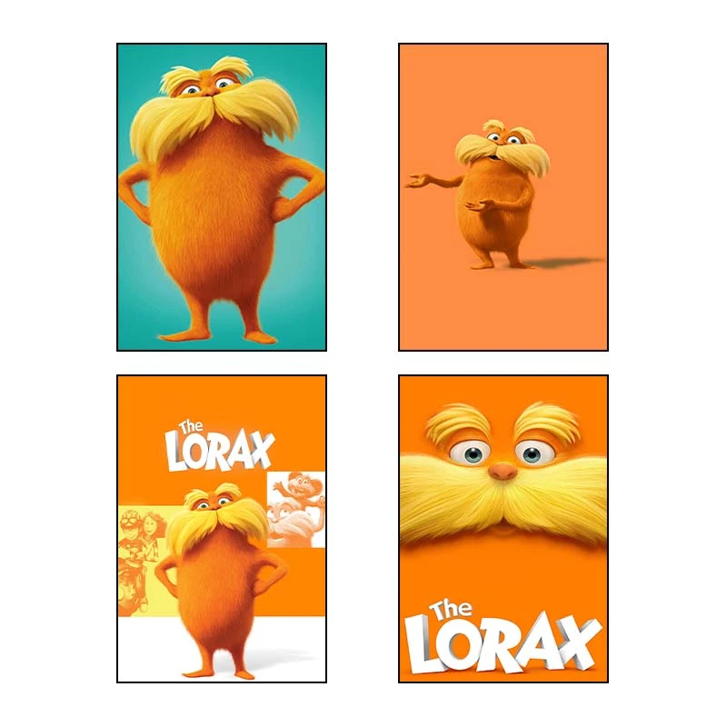 تابلو شاسي کارنيکا طرح لوراکس The Lorax کد 69591 مجموعه 4 عددی