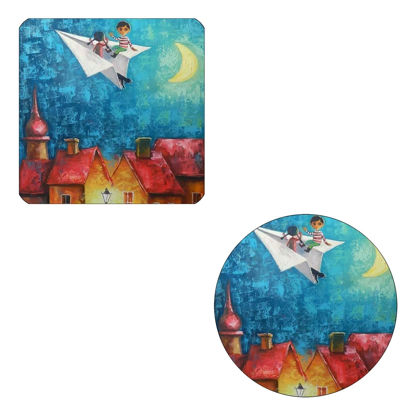 مگنت طرح بر فراز آسمان شب کد M1 به همراه زیر لیوانی