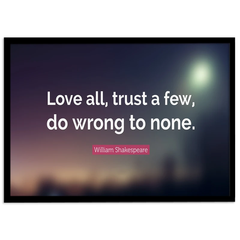 تابلو بکلیت طرح کلامی مثبت انگیزشی انگلیسی از ویلیام شکسپیر William Shakespeare مدل B-s1775
